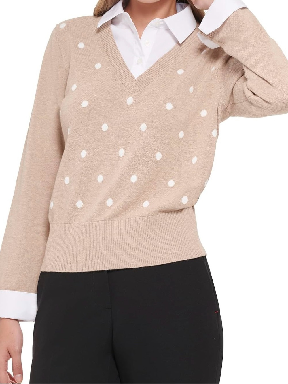 Tommy Hilfiger Layered Polka Dot Sweater - XL
